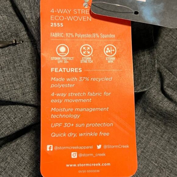 Storm Creek Women’s 4-Way Stretch Eco-Woven Shirt Large SPF 30 Hiking Fishing - Picture 6 of 6